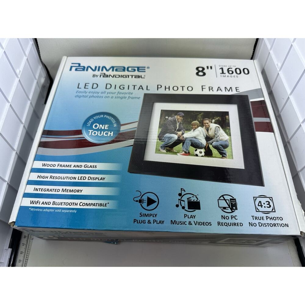 PANIMAGE 8" HD Digital Photo Frame LED/w Remote WIFI + Bluetooth Compatible